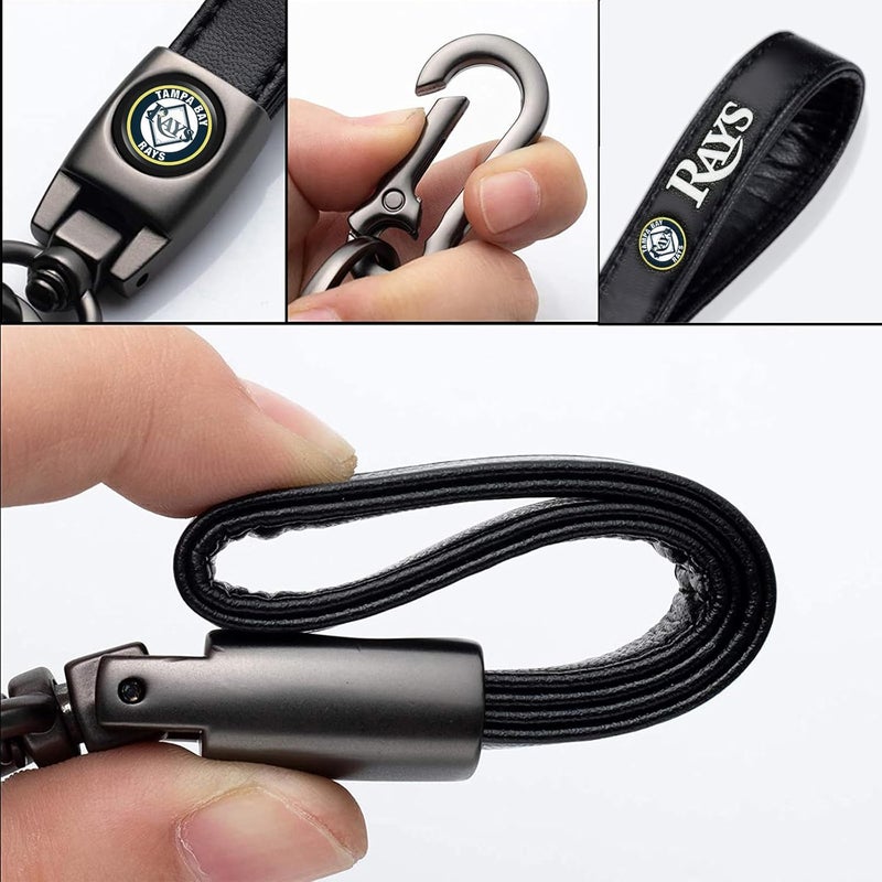 EMIJOY Car Keychain Keyring for Tampa Bay Rays Baseball Fans,Devil Rays Accessories Women/Men's Keychains for Vehicles,Car Key Ring Lanyard Key Fob Holder,Fob Keyring Replacement - Image 2